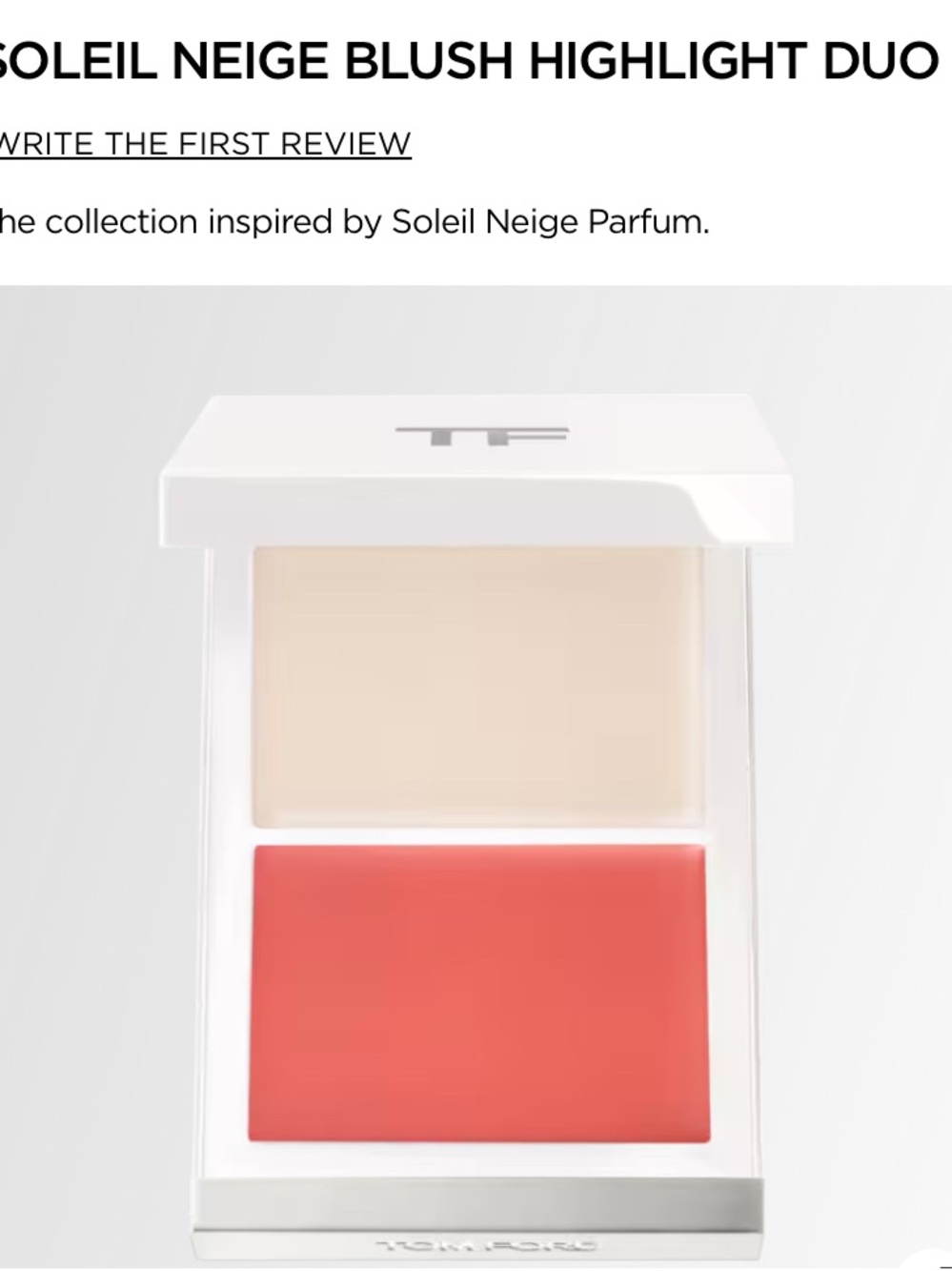 GUC Tom Ford Soleil Neige Cream Blush Highlight Duo - 01 High Altitude Cheek